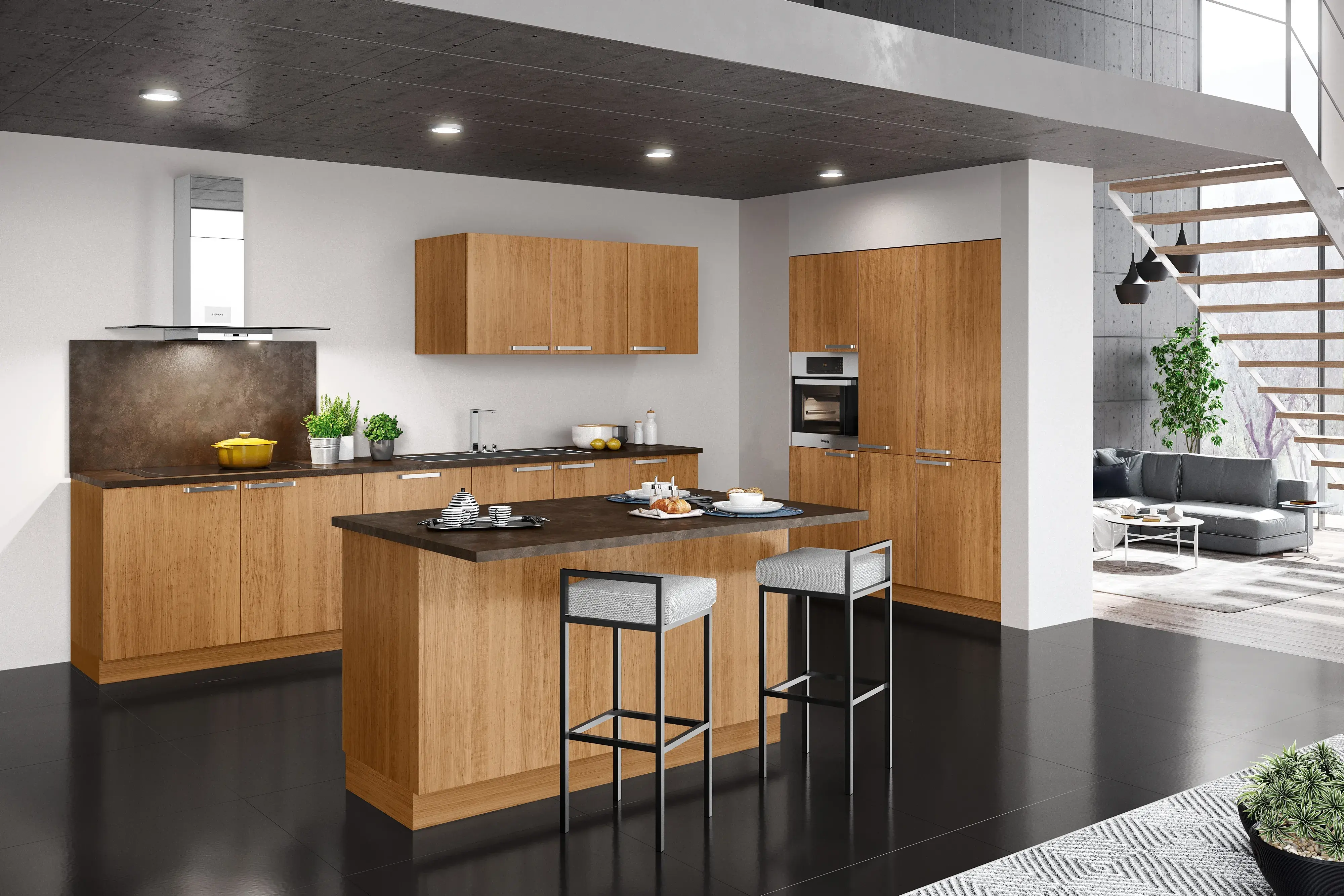 OSTER Massivholzküche Inselküche Erle